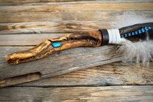 Laden Sie das Bild in den Galerie-Viewer, Räucherfächer Black Mottled, inkl. passendem Traumfänger